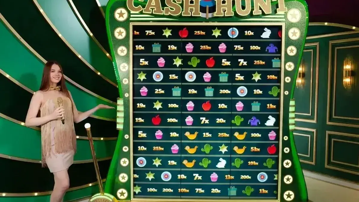 Crazy Time Cash Hunt bonus screen with hidden multipliers